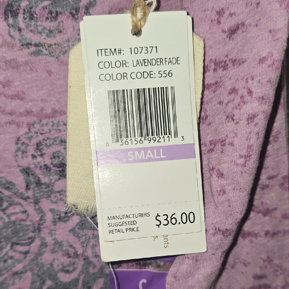 Earth Yoga Purple Fitted Cap Sleeve Tee - Picture 3 of 5